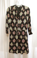 Load image into Gallery viewer, DR2 (Daniel Rainn)- Black w/ Multicolor Tile Print, Elastic Waist Tunic Dress w/ Pockets - Size S