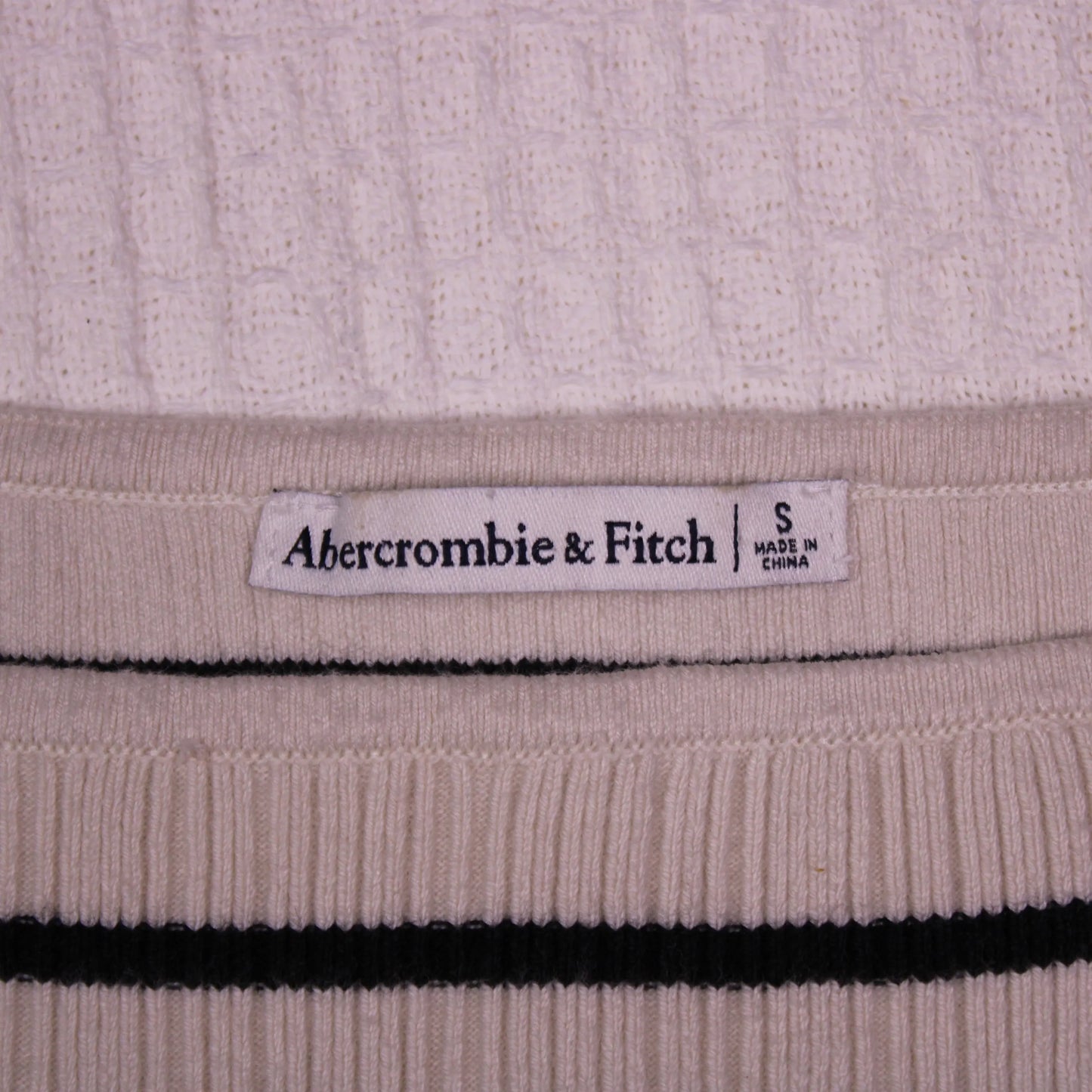 Abercrombie & Fitch - Black & White Stripped High-Neck Midi Sweater Dress - Size S