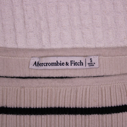 Abercrombie & Fitch - Black & White Stripped High-Neck Midi Sweater Dress - Size S
