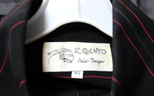 Load image into Gallery viewer, Men&#39;s Il Canto, Italian Designer- 3 PC Black w/ Red Pin Stripe, Shirt, Vest &amp; Long Jacket - Size 16.5 Shirt, 40 Jacket