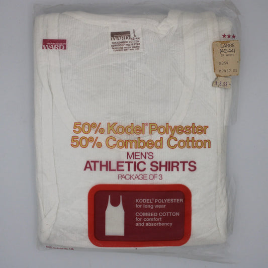 Montgomery Ward - White 3 Pack Athletic Shirts (Tank Tops) - L (42-44)