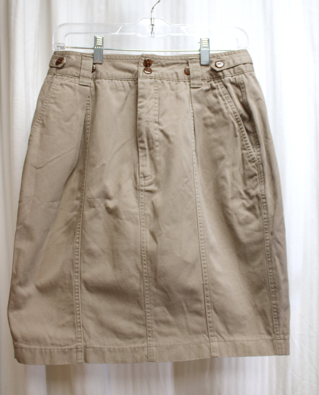 Vintage - Outback Red - Tan Khaki Cotton Casual Skirt - Size 10