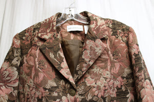 Vintage 90's - Alfred Dunner - Floral Tapestry 3 Button Blazer - Size 14