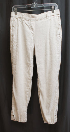 J.Jill - Natural/Oatmeal - Stretch Linen Carpi Length Pants -Size S
