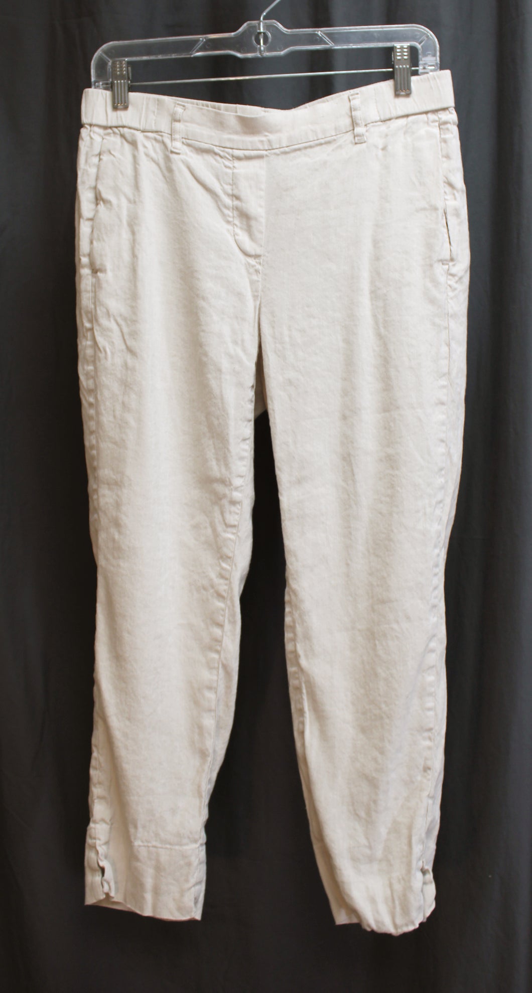 J.Jill - Natural/Oatmeal - Stretch Linen Carpi Length Pants -Size S