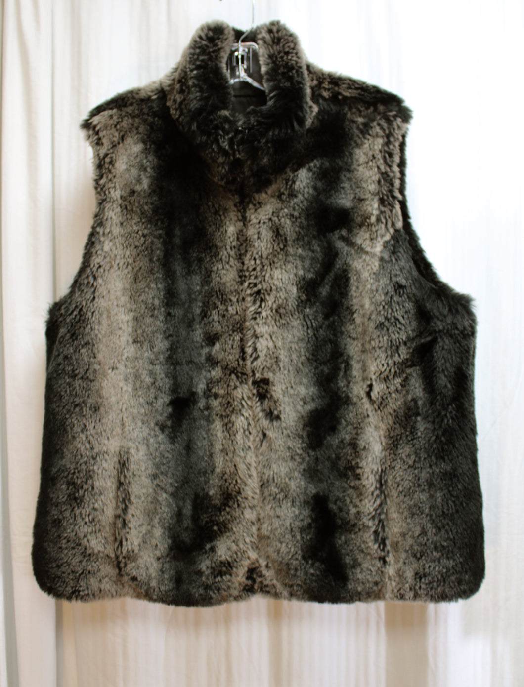 Kristen Blake - Brown & Black Reversible Faux Fur Vest - Size XXL