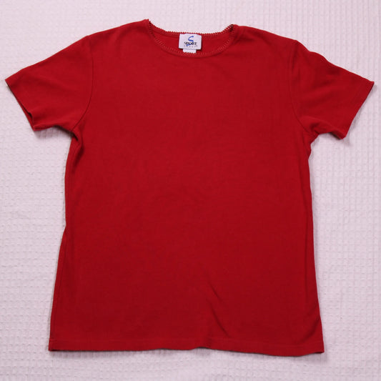 Sport Savvy - Vintage - Picot Trim Collared T-shirt - Size S