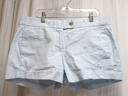 J. Crew - Light Blue Swan Embroidered Shorts - Size 4