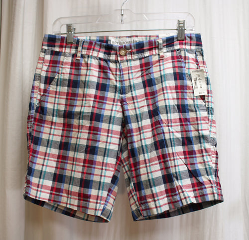 Aeropostle - Madras Plaid, Cotton Stretch Shorts Size 5/6 (w/ Tags)