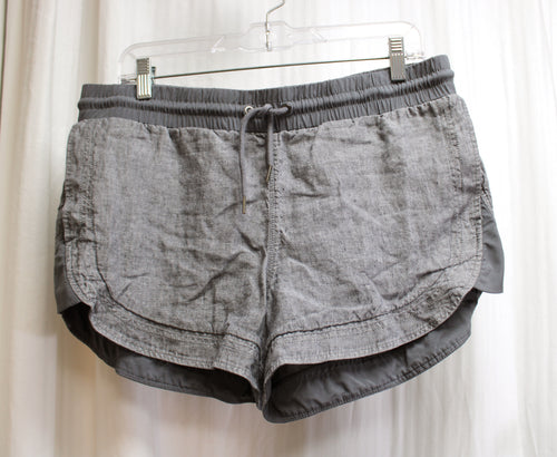 Athleta - Linen Gray Elastic & Drawstring Shorts- Size 12