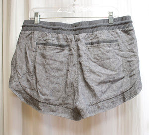 Athleta - Linen Gray Elastic & Drawstring Shorts- Size 12