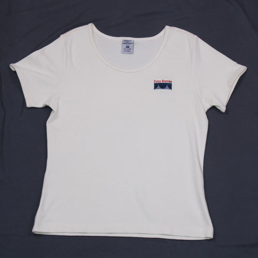 Vintage Y2K - Cisco Systems Women's White Crewneck T-shirt - Size L