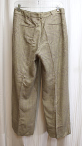 Anne Klein - Plaid Check Stretch Wool Blend Trousers - Size 10