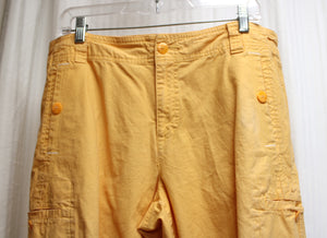 Coldwater Creek - Tangerine Lightweight Cotton, Cropped Cargo Pants w/ Drawstring Hem - Size 14