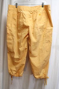 Coldwater Creek - Tangerine Lightweight Cotton, Cropped Cargo Pants w/ Drawstring Hem - Size 14