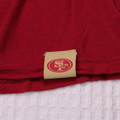NFL Team Apparel -  Women's San Francisco 49ers Scarlet and Gold Lace-Up V-Neck Long Sleeve Shirt Size L
