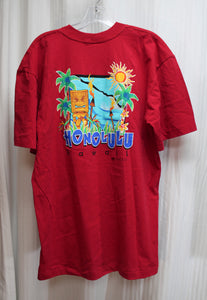 Vintage Men's 1950's- Penney's Towncraft - BBQ Motif Print Short Sleeve Button Up Shirt - Size L 16/16.5 (see notes)