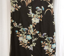 Load image into Gallery viewer, Vintage - Benjamin A - 2 PC Floral Chiffon Asian Style Dress w/ Frog Neck Closure w/Black Sleeveless Shift Under Dress - Size 10 (vintage Sizing See Measurements)