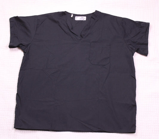 American Industrial - Black V-Neck Scrub Top - L