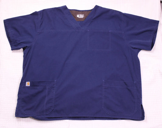 Carhartt - Navy Blue Scrub Top - Size 3XL