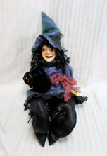 Load image into Gallery viewer, Vintage 2002- Dan Dee, Spooky Hollow (Jo-ann Stores) - Halloween Witch Shelf Sitter w/ Black Cat
