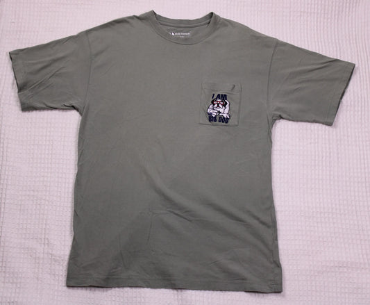 Big Dogs - Olive Green "I Am The Big Dog" Pocket T-Shirt - Size XL
