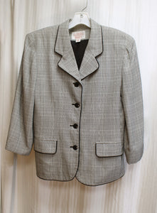 Vintage- Express Campagnie Internationale Tailleur - Black & White Check Plaid Blazer - Size 7/8 (Vintage See Measurements)