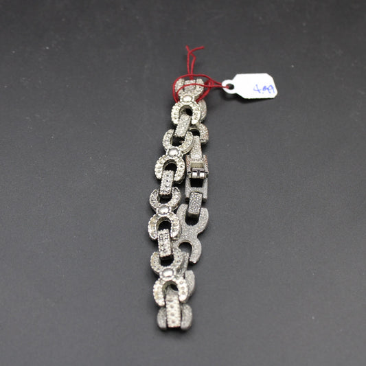 Art Deco Inspired Bracelet Featuring Rhinestone-Encrusted Linked Chain Design