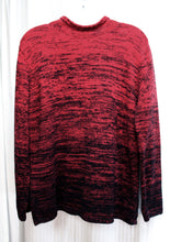 Load image into Gallery viewer, Vintage Villager Sport - red to Black Gradient Variegated Mock Neck pullover Sweater - Size L