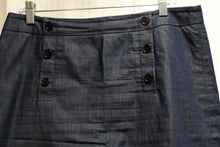 Load image into Gallery viewer, Loft - Light Weight, Dark Denim Blue, Nautical Button Detail Skirt - Size 10
