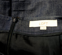 Load image into Gallery viewer, Loft - Light Weight, Dark Denim Blue, Nautical Button Detail Skirt - Size 10