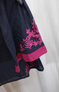 Southern Frock - Lightweight Navy w/ Magenta Pink Embroidery Tunic - Size M (w/ Tag)
