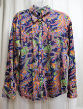 Load image into Gallery viewer, Lauren, Ralph Lauren - Colorful Paisley Lightweight Button Up Shirt - Size L