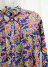 Load image into Gallery viewer, Lauren, Ralph Lauren - Colorful Paisley Lightweight Button Up Shirt - Size L