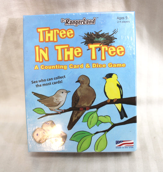 Three in the Tree, a Counting Card & Dice Game - Jr Rangerland (In Shrinkwrap)
