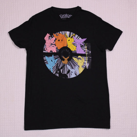 Hybrid Apparel Pokémon -  Black Eevee Evolutions Graphic T-shirt - Size S