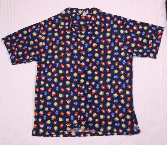 Comedy Central - Vintage Y2K - South Park Button Down Short Sleeve Shirt - Size XL