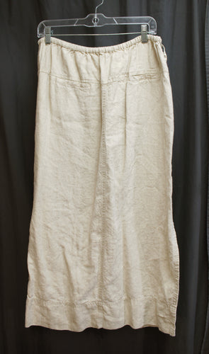 J. Jill - Beige Linen Maxi Skirt w/ Side Slits - Size L