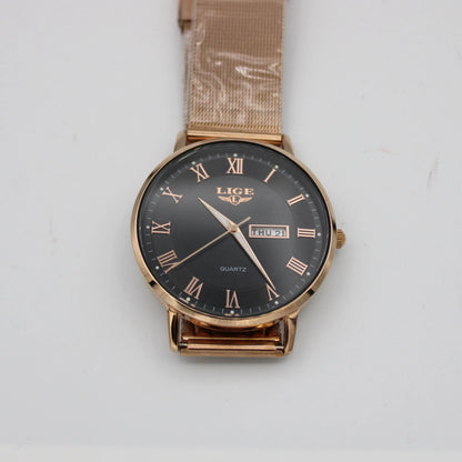 Lige Rose Gold-Tone Stainless Steel Watch