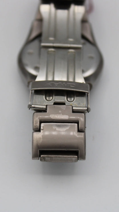 Omax Gunmetal "Space-age" Design Wristwatch