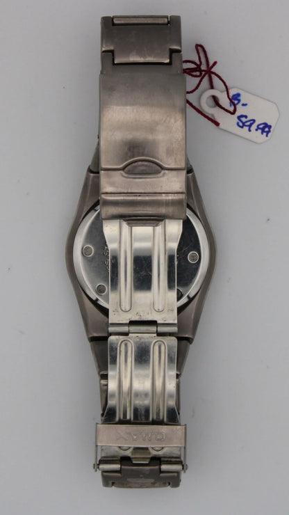 Omax Gunmetal "Space-age" Design Wristwatch