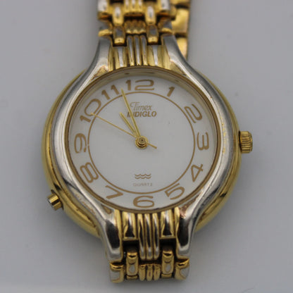 Vintage - Timex Indiglo Gold-Tone Wristwatch