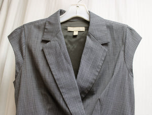 Banana Republic - Cap Sleeve Cross Bodice Black & White Micro Plaid Dress - Size 2