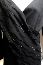 Load image into Gallery viewer, Vintage - Di Vita Di Luxe - Black Silk Blend Faux Wrap Knit Tunic - Size M