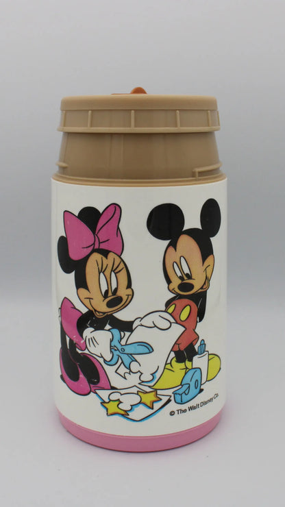 Vintage - The Walt Disney Co & Aladdin - Mickey And Minnie Lunchbox Thermos Only No Cup