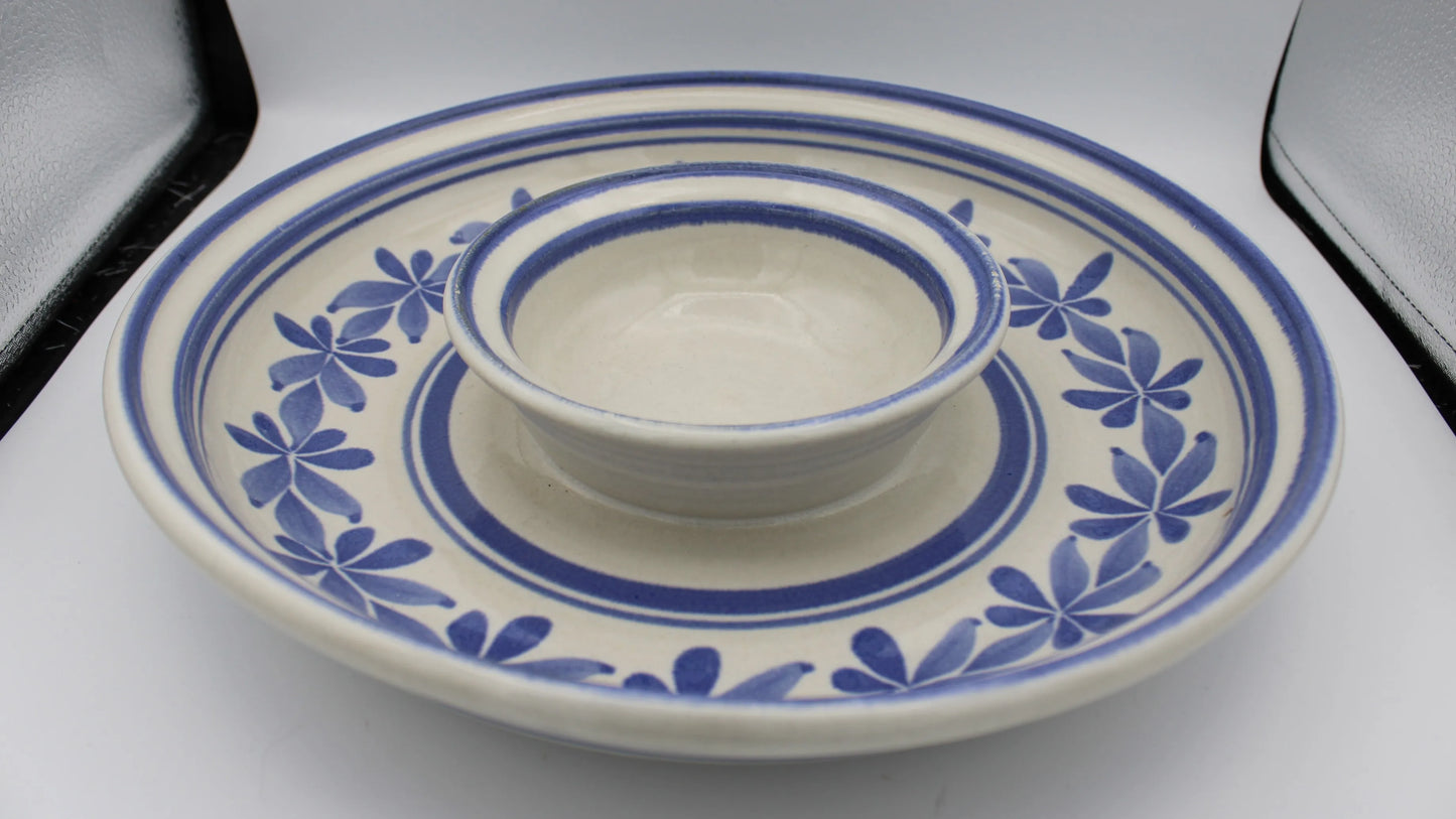 Vintage - Traverso '89 - White and Blue Chip & Dip Bowl