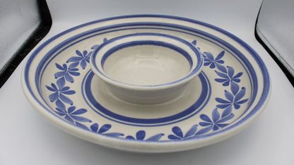 Vintage - Traverso '89 - White and Blue Chip & Dip Bowl