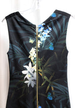 Load image into Gallery viewer, Ted Baker, London - Sleeveless Black &quot;Twilight Orchid&quot; Floral Full Zip Back Dress - Size 2