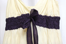 Load image into Gallery viewer, Max Studio - Adjustable Spaghetti Strap Yellow to Purple Ombre w/ Iris Flowers Mini Dress - Size XS