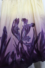Load image into Gallery viewer, Max Studio - Adjustable Spaghetti Strap Yellow to Purple Ombre w/ Iris Flowers Mini Dress - Size XS